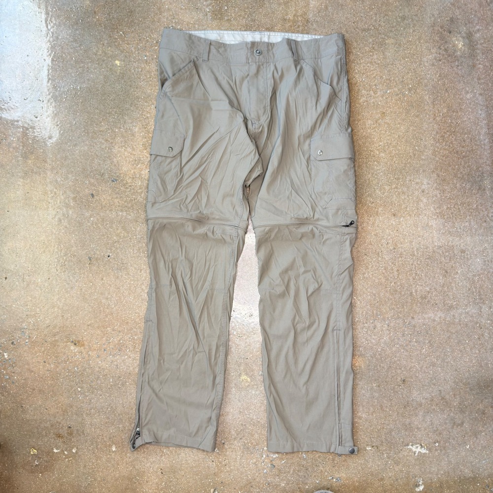 Kuhl Renegade Stealth Convertible Pants Mens 38x32 Khaki Hiking Cargo Zip Off